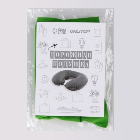 Pillow for neck is road, inflatable, 38 × 24 cm, color mix-3