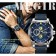 Men's watch, D-4.7 cm, with chronograph, 3 atm, luminous, blue