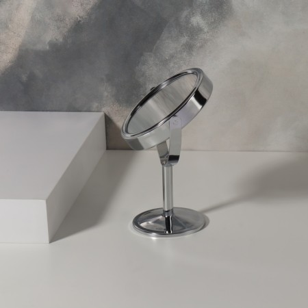 Mirror on the leg "Circle", bilateral, with an increase, D mirror surface 7.7 cm, silver color-2