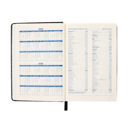 Diary of 2025 A5, 168 sheets in a ruler, leatherette "Nebraska", silver cut, black-6