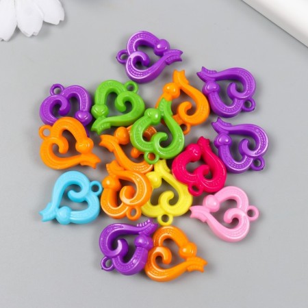Decor for creativity plastic "Hearts of Curled" Color set 25 grams 0.7x2.1x2.6 cm