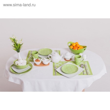 Mug ceramic shares "Green Peas", 360 ml, green color-3
