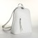 City backpack of artificial leather with lightning, white color