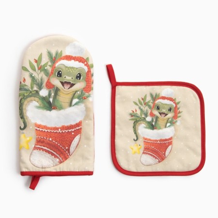 Set of kitchen. Ethel Surprise mittens 15x28cm, 19x19cm severity, 100%HL-1