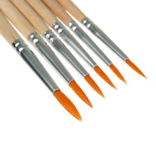 Set of brushes nylon 6 pieces: No. 1, 2, 3, 4, 5, 6, round