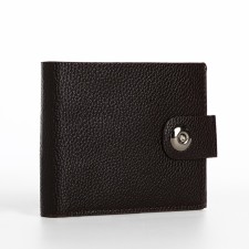 Male purse for magnet, department for bills, cards, coins, brown color