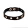 Single-layer leather collar with corrugated eyelets, 35x1.2 cm, Osh 10-28 cm, dimensionless, mix of flowers