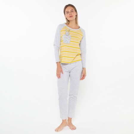 Homemade kit (longshille/pants), yellow color, size 48