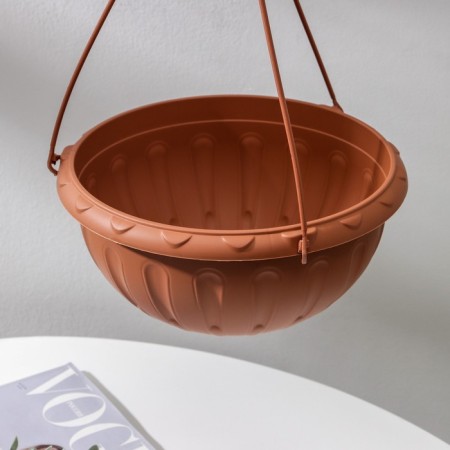 Street Kashpo for flowers suspended "Julia", 3.5 l, brown color-2