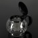Glass teapot “Lyubava”, 1.25 liters, with metal sieve, black color