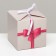 The box is folding, square pillow, "pink bow" 10 x 10 x 10 cm,