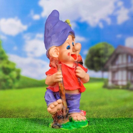 Garden figure "Dwarf with a butterfly", 27x20x55 cm,-2