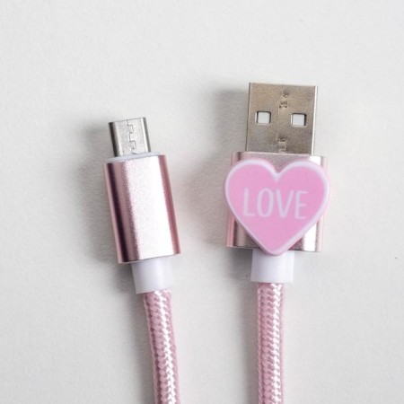 Set of USB cable - Micro USB and plug "love", 1 m-2