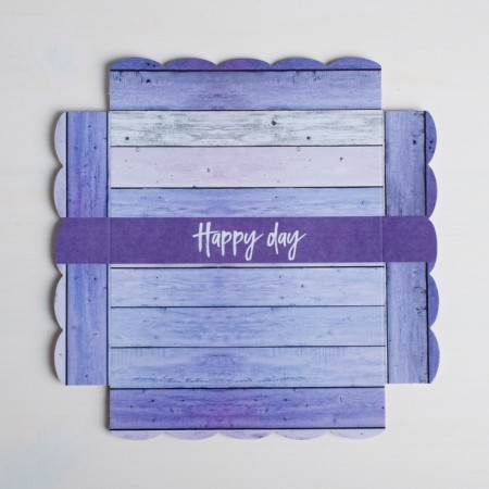 Cookie box, confectionery packaging with PVC lid, Happy Day, 15 x 15 x 3 cm-2
