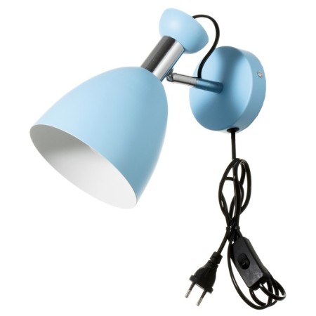 Sconces with a switch on the wire "Claudia" E27 40W blue 28x15x20cm