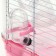 A cage for rodents with a tunnel and filling, 32 x 21 x 55, cm, pink