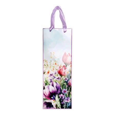 Packet laminated for a bottle "Watercolor flowers", 13 x 36 x 10 cm-4