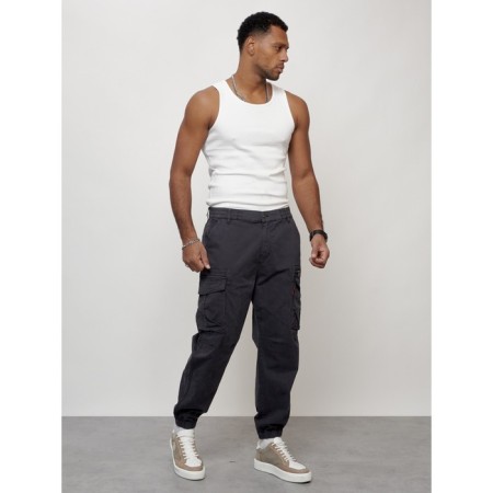 Cargo jeans men, size 44-46, dark gray color-8