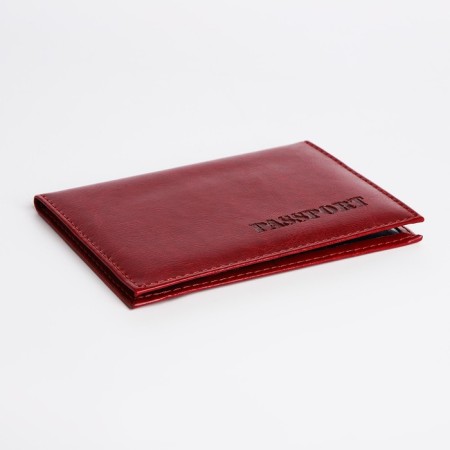 Cover for passport, burgundy color-2