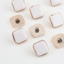 A set of buttons on the leg, 15 × 15 mm, 10 pcs, white/gold color