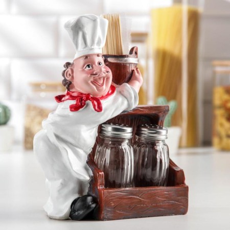 Set for spices on the stand "Cook", 3 items: Solonka 50 ml, list of 50 ml, stand, form mix