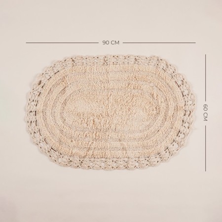 Bath carpet SL Home, cotton, 60x90 cm, white color-1