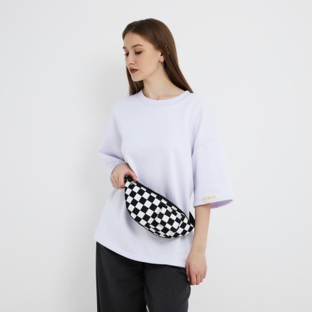 The textile waist bag with the pocket "Society" 30*14*6 cm-6
