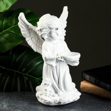 Figure "Angel with a bowl" White 19x19x33cm-1