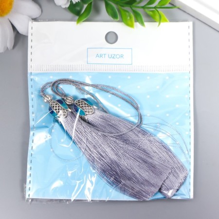 Decor for creativity Textile "Padisha brush" Gray set 2 pcs 9x1 cm-2