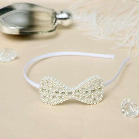 Hair rin "Blanche" bow, 0.5 cm, white