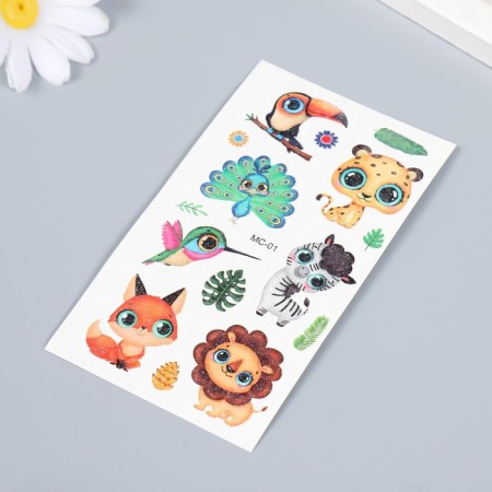 Tattoo on the body color "Eyeal animals" 12x7.5 cm-1
