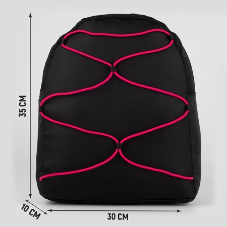 School backpack textile with lacing, black color-1