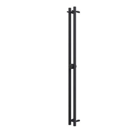 Terminus duo electric heated towel rail "Circle", 1400x114 mm, black matte