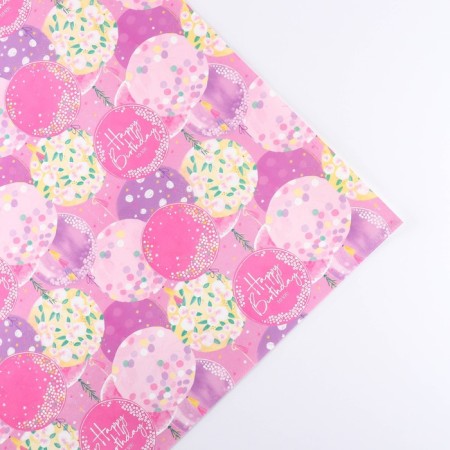 Two -sided craft packaging paper "Birthday", 70 x 100 cm-3