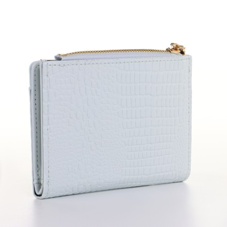 Women's wallet on the button, blue color-1