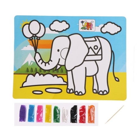 Fresco with a color base "Elephant" 9 flowers of sand 2 g-2