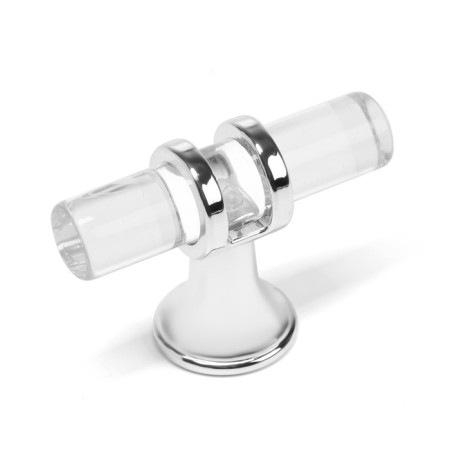 Handle button Cappio PK106, D = 12 mm, plastic, transparent/chrome color