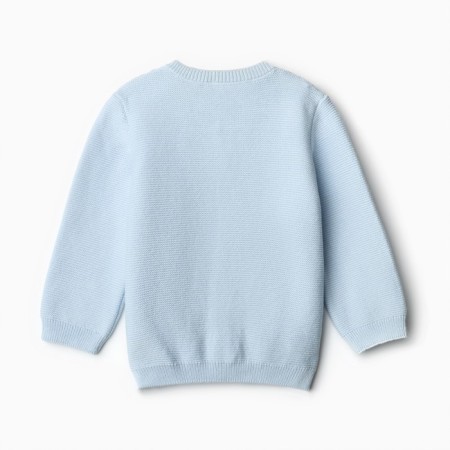 Knitted costume (jumper, trousers), blue color, height 68-3