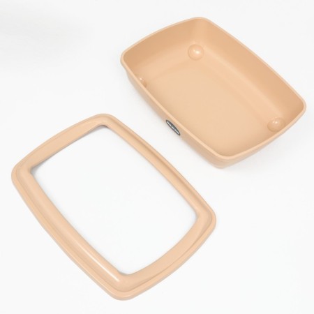 Toilet for cats with a frame, deep 50 x 38 x 13cm, beige-3