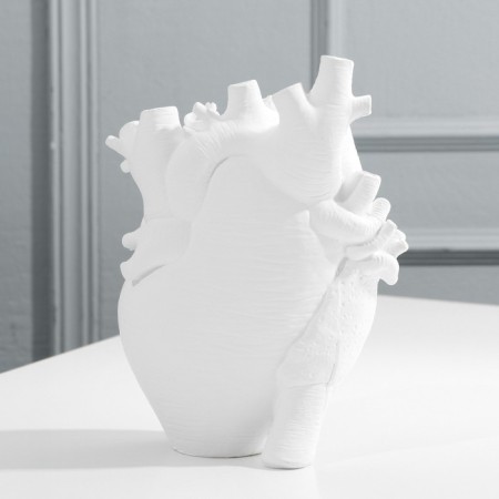 Vase for flowers "Heart", white, 3 x 9 x 20 cm.-3