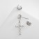 Earrings with rhinestones Xuping Cross Greatness, white color in silver