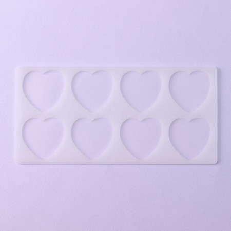 Chocolate form "hearts", silicone, 8 cells, 23.5 × 11.5 × 0.3 cm, the color is transparent-2