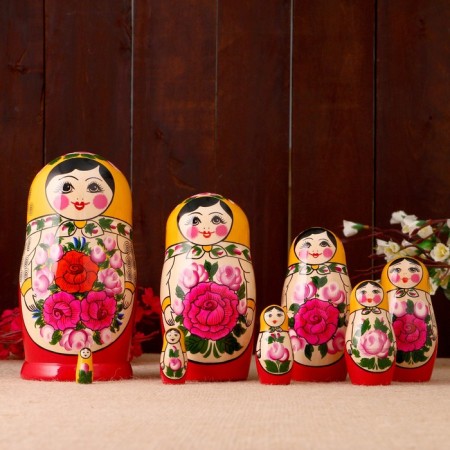 Matryoshka "Semenovskaya", 8 puppet, the highest category-5