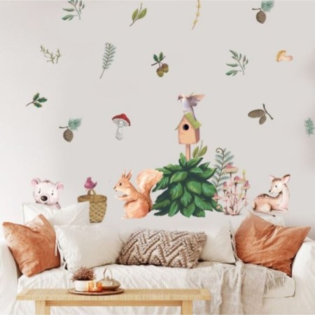 Sticker Plastic Interior color "Forest animals" 30x90 cm