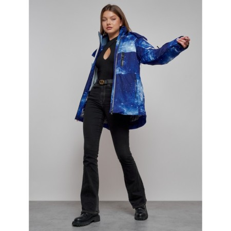 Ski jacket female, size 42, blue color-10