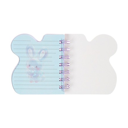 Notebook Gift Book on the comb 80l, line, color block, PVC Bunny PVC cover (10x10.5cm) 10539-6