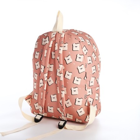 School backpack of textiles on lightning, 3 pockets, pink color-3