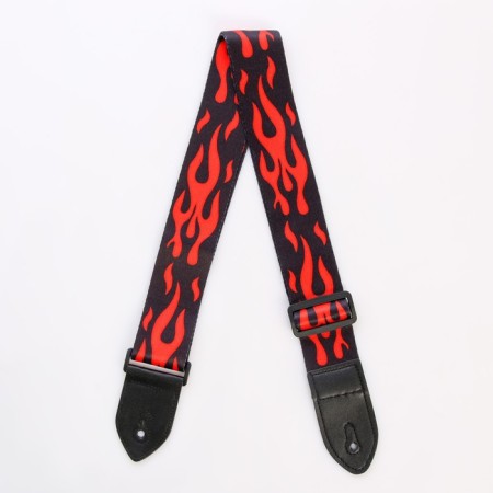 Belon for the guitar "Red Flame" length 60-117 cm, width 5 cm, 12 mediators as a gift-2