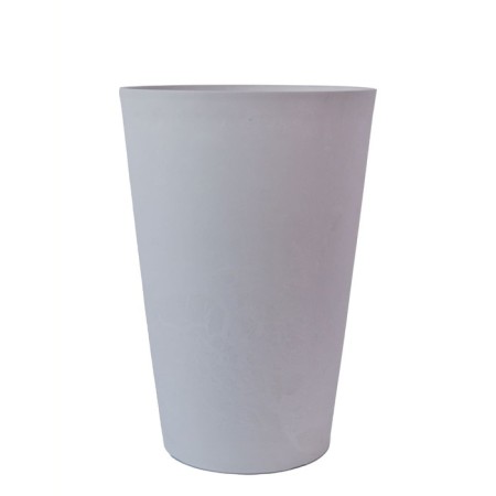 High pots with drainage liner, 20l white stone 31x31x46cm