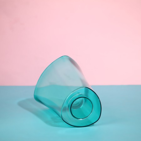 Pot for orchids, 1.3 l, 13.6 × 14.1 × 20 cm, plastic, transparent-turquoise-1